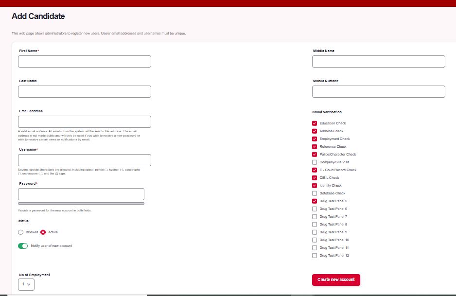 Single Candidate Register